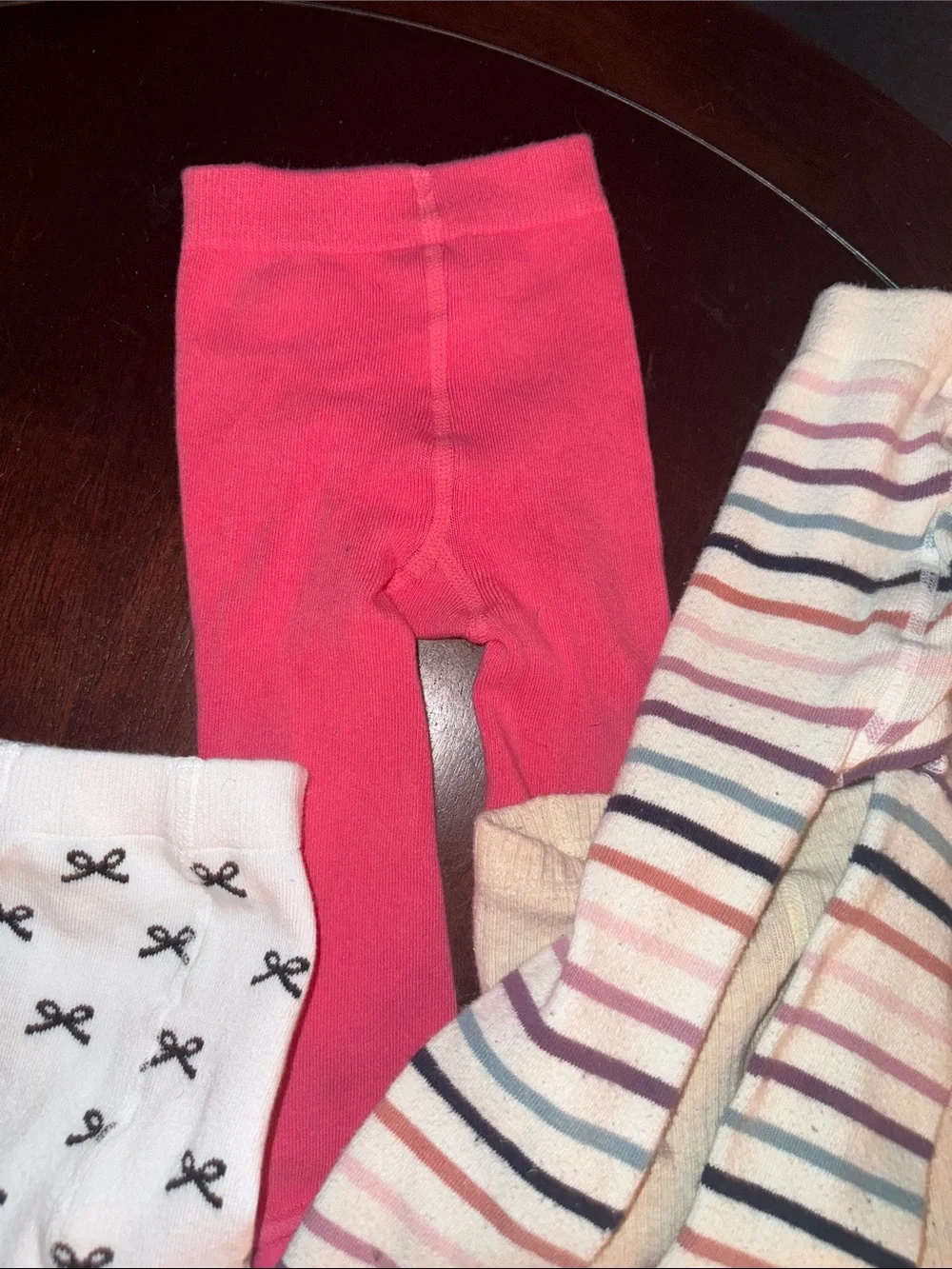 Toddler Assorted Pink, Cream & Multicolor Cotton ruffle/footless Tights - 6 Pack